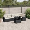 vidaXL Set Divani da Giardino con Cuscini 7pz Nero Polyrattan
