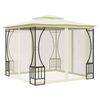 vidaXL Gazebo con Rete 300x300x265 cm Crema