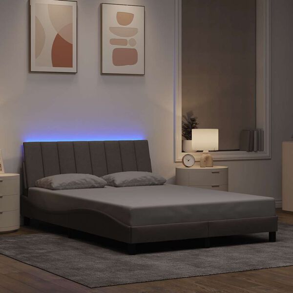 vidaXL Giroletto senza Materasso Hanko Tortora 120x200 cm Tessuto