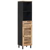 vidaXL Mobile da Bagno con cassetto Marrone e Nero 38 x 33,5 x 160 cm