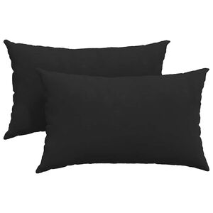 vidaXL Cuscini da Divano 2 pcs Nero 50 x 30 cm Tessuto