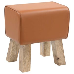 vidaXL panchina 40 x 30 x 45 cm Pelle Vera Marrone