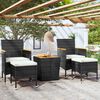 vidaXL Set Bistrot per Giardino 5 pz Polyrattan e Massello Acacia Nero