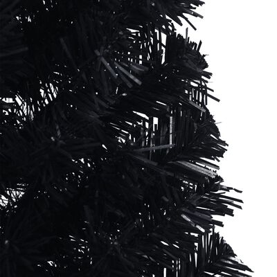 vidaXL Albero di Natale Artificiale a Metà con Base Nero 150 cm PVC