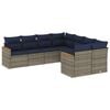 vidaXL Set Divani da Giardino 8 pz con Cuscini Grigio in Polyrattan