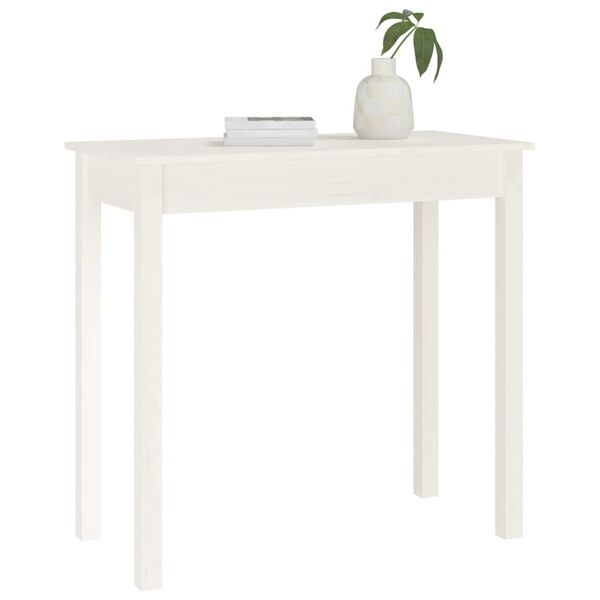 vidaXL Tavolo Consolle Bianco 80x40x75 cm in Legno Massello di Pino