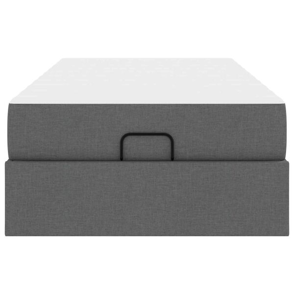 vidaXL Struttura letto con materasso 2 pcs Grigio Sfumato Tessuto