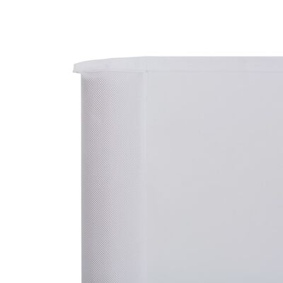 vidaXL Paravento a 6 Pannelli in Tessuto 800x160 cm Bianco Sabbia