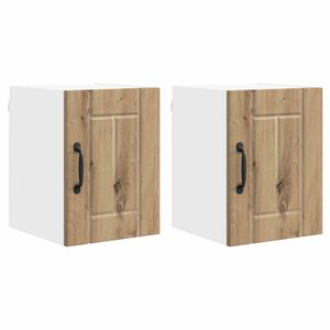 vidaXL Armadietto a muro LUCCA 2 pcs Rovere Artigianale