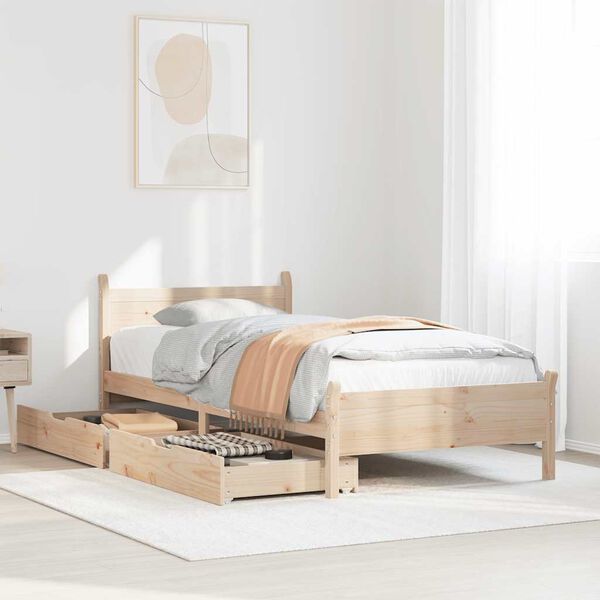 vidaXL Letto senza Materasso 90x200 cm in Legno Massello di Pino