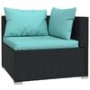 vidaXL Set Divani da Giardino 5 pz con Cuscini in Polyrattan Nero