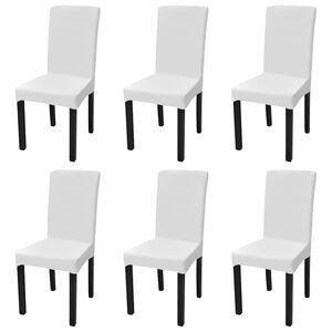 vidaXL Coprisedia Elasticizzata Dritta Set 6 pz Bianco