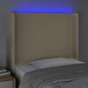 vidaXL Testiera a LED Crema 83x16x118/128 cm in Tessuto
