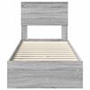 vidaXL Letto con Contenitore con testiera Grigio Sonoma 75 x 190 cm
