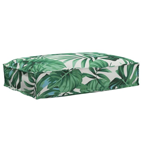 vidaXL Cuscino per seduta pallet Motivo a foglia 60 x 40 x 8 cm
