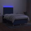 vidaXL Letto a Molle con Materasso e LED Blu 120x190 cm in Tessuto