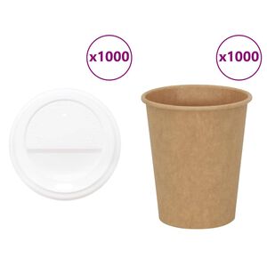vidaXL Tazze da Caff&egrave; in Carta con Coperchi 1000 pz 8oz 200 ml