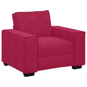 vidaXL Divano Sedia Rosso Vino 100x78x84 cm Velluto