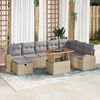 vidaXL Set Divano da Giardino 9 pcs Beige polyrattan