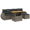 vidaXL Set Divano da Giardino 6 pz con Cuscini Grigio in Polyrattan
