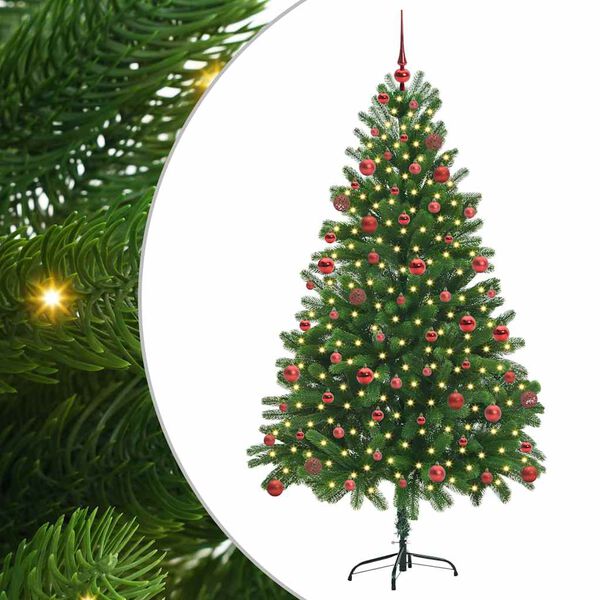 vidaXL Albero di Natale con 300 LED con supporto Verde 180 cm PE