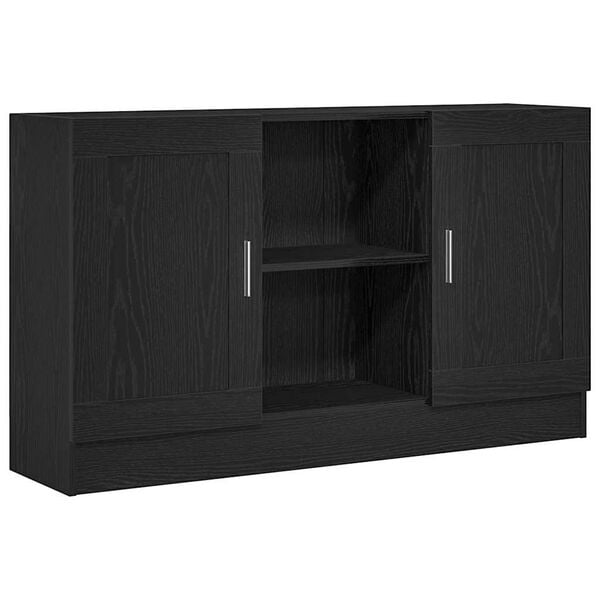 vidaXL Credenza Rovere Nero 120 x 30,5 x 70 cm Legno multistrato
