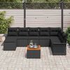 vidaXL Set Divano da Giardino con archiviazione 9 pcs Nero polyrattan