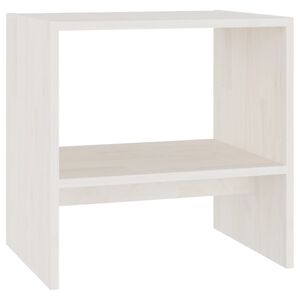 vidaXL Comodino Bianco 40x30,5x40 cm in Legno Massello di Pino