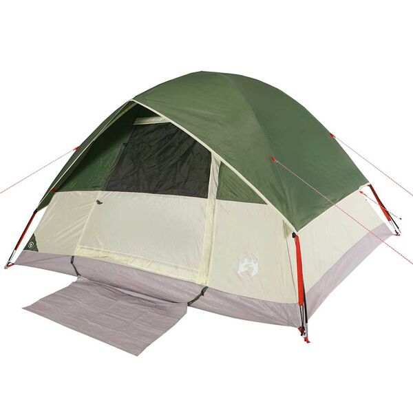 vidaXL Tenda da Campeggio a Cupola per 6 Persone Verde Impermeabile