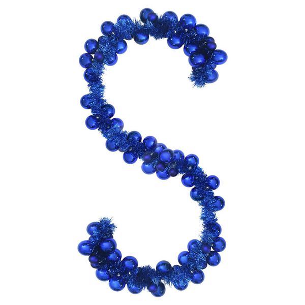 vidaXL Ghirlanda di Palline di Natale Blu 186 cm Polistirolo