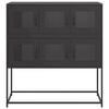 vidaXL Credenza Nera 100,5x39x107 cm in Acciaio Laminato a Freddo