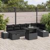 vidaXL Set Divano da Giardino con cuscino 8 pcs Nero Poly Rattan
