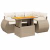 vidaXL Set Divano da Giardino 5 pz con Cuscini Beige in Polyrattan