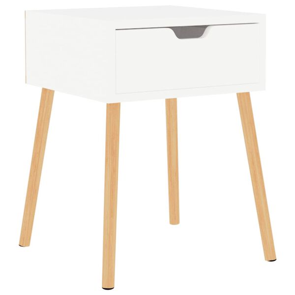 vidaXL Comodino Bianco Lucido 40x40x56 cm in Legno Multistrato
