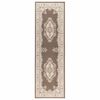vidaXL Tappeto Runner FLORNES Tessuto Fantasia tortora 67 x 200 cm PP