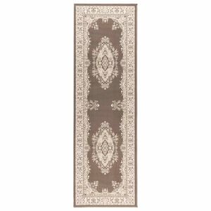vidaXL Tappeto Runner FLORNES Tessuto Fantasia tortora 67 x 200 cm PP