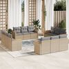 vidaXL Set Divani da Giardino 12 pz con Cuscini Beige in Polyrattan