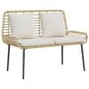 vidaXL Panchina da giardino Marrone e Crema polyrattan