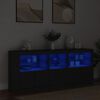 vidaXL Credenza con Luci LED Nera 162x37x67 cm