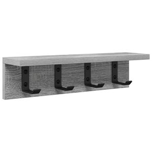 vidaXL Appendiabiti a muro A parete Grigio Sonoma 40 x 10,5 x 10,5 cm