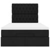 vidaXL Struttura Letto Pouf con Materasso Nero 120x200 cm in Tessuto