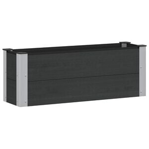 vidaXL Letto rialzato da giardino Nero 100 x 30 x 36 cm