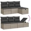 vidaXL Set Divano da Giardino 9pz con Cuscini Grigio Chiaro Polyrattan