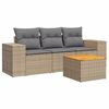 vidaXL Set Divano da Giardino 4 pz con Cuscini Beige in Polyrattan