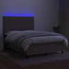 vidaXL Letto a Molle con Materasso e LED Tortora 140x190 cm in Tessuto