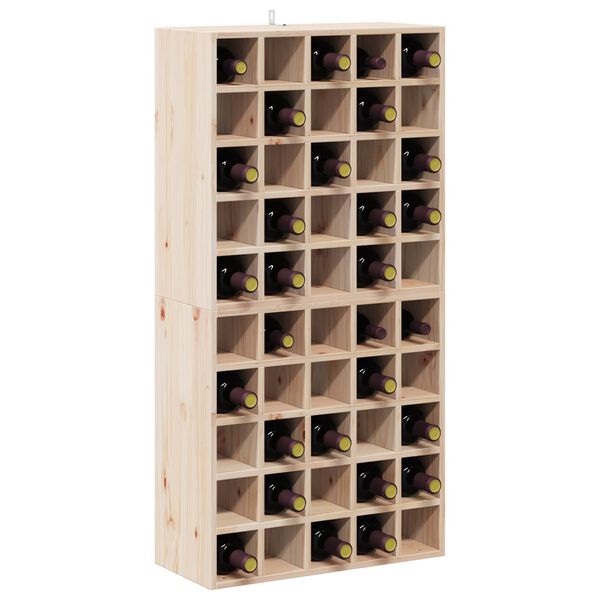 vidaXL Portabottiglie 2 pcs Naturale 56 x 25 x 56 cm Pino massello