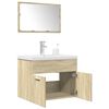 vidaXL Set Mobili da Bagno 3 pz Rovere Sonoma in Legno Multistrato