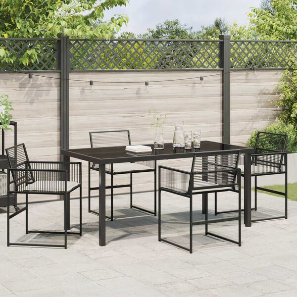 vidaXL Set da Pranzo per Giardino 5 pcs Nero