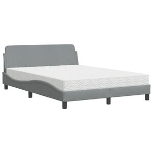 vidaXL Letto con Materasso Dover Grigio Chiaro 120x200cm Tessuto