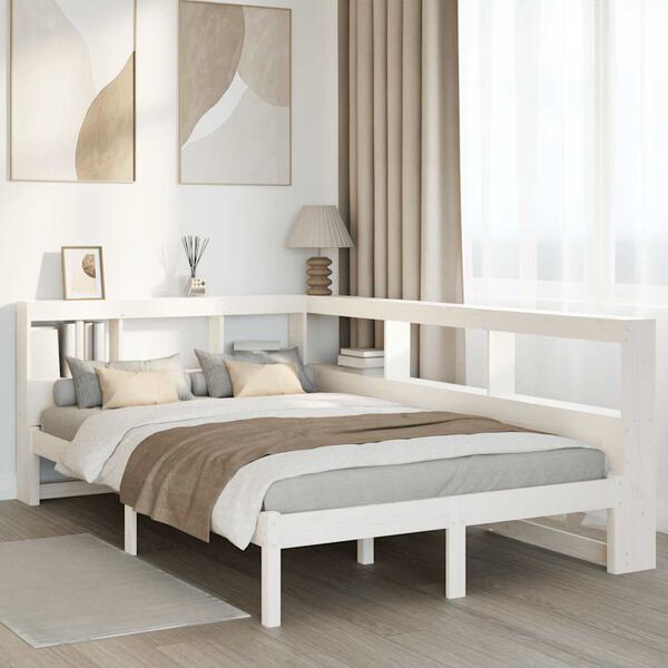 vidaXL Letto Libreria senza Materasso Bianco 120x200 cm Legno di Pino